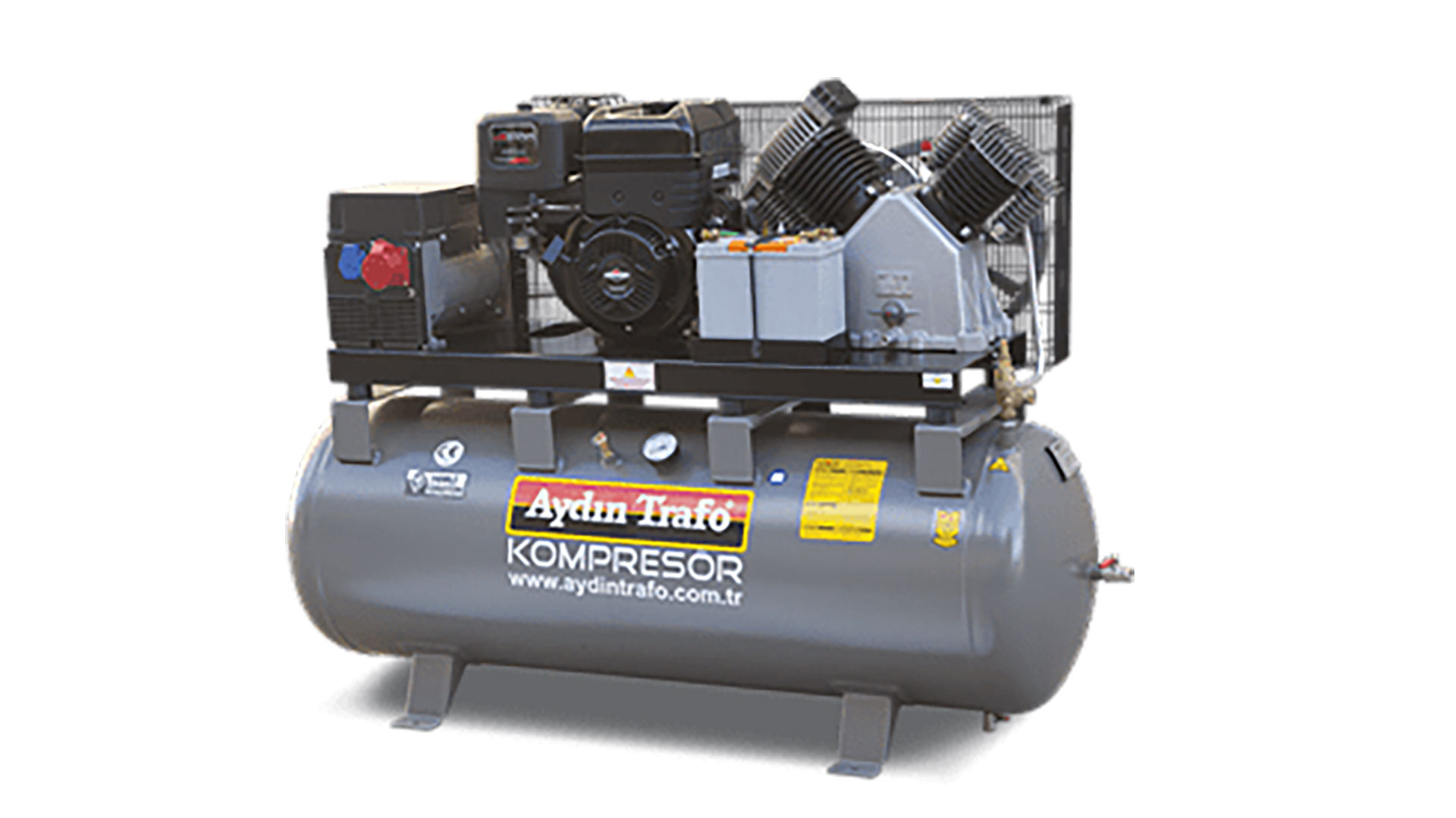 Gasoline mobile air compressors with alternator